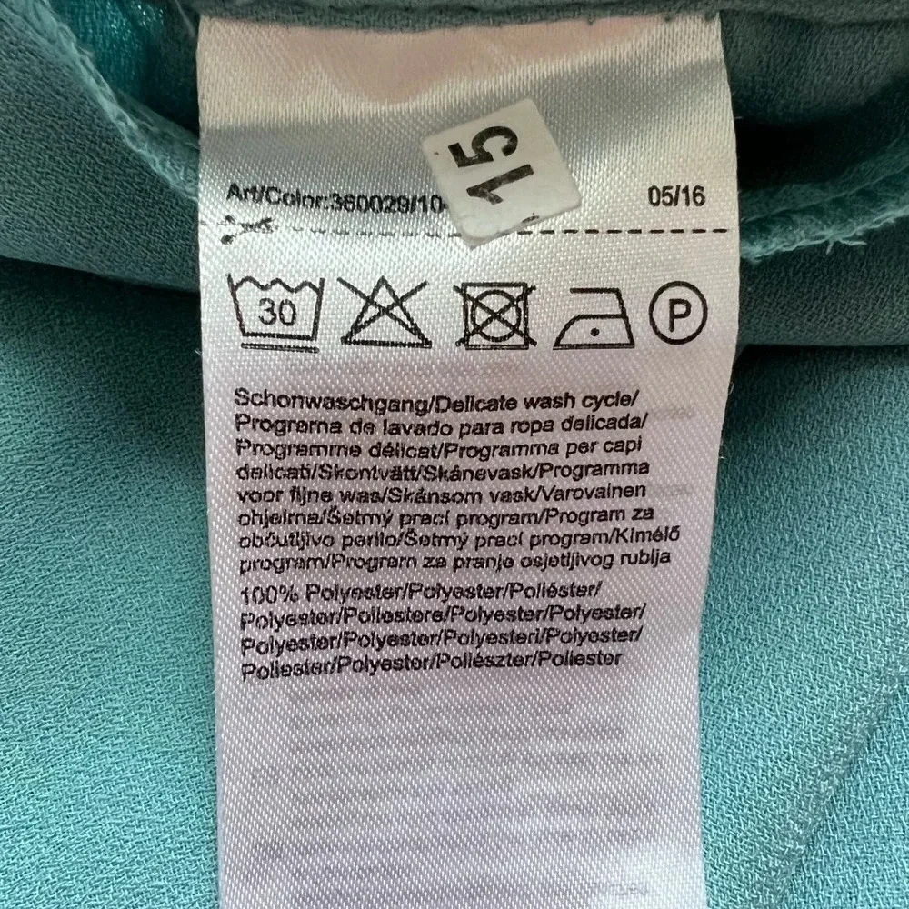 Street One Women's  A-Line Swing Pleated Long Maxi Blue Teal Skirt L NWT - Picture 8 of 8